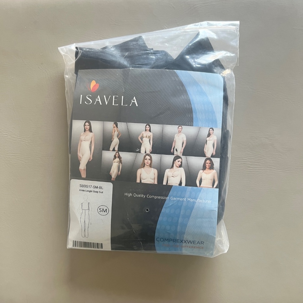 🌻NEW ISAVELA BLACK High Back Ankle Length Compression Bodysuit Size Small - Picture 3 of 10